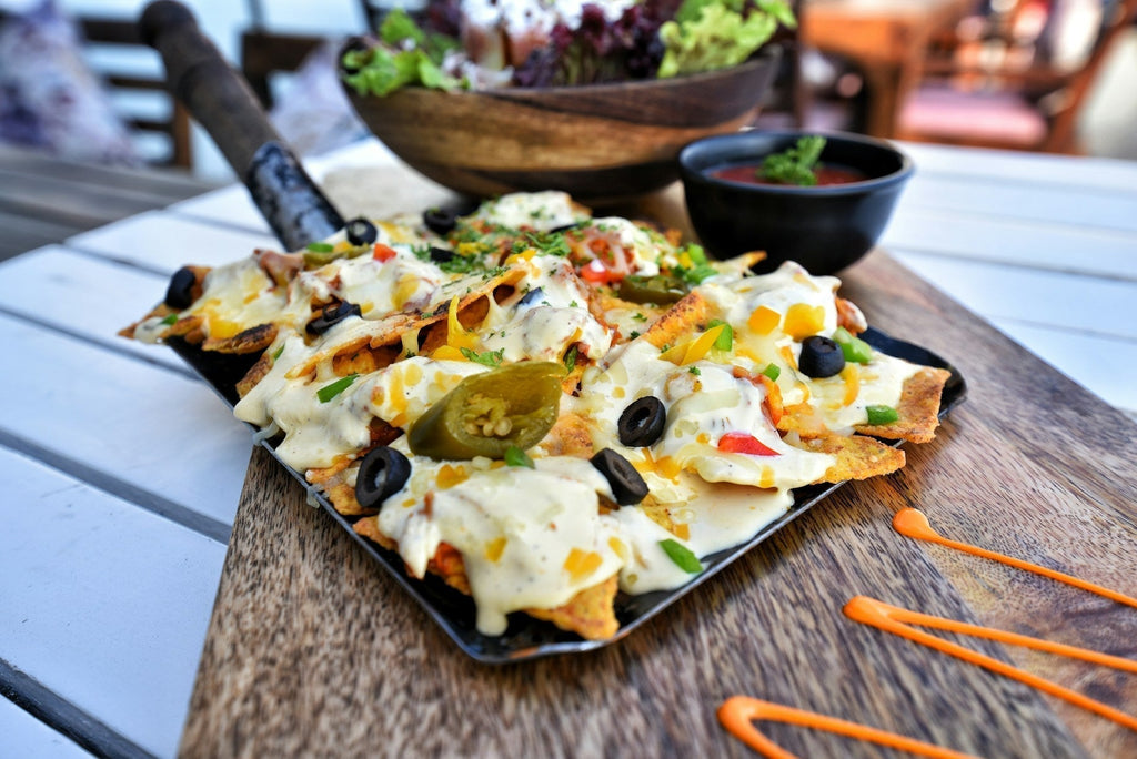 Sheet Pan Mediterranean Nachos (with feta + olives)